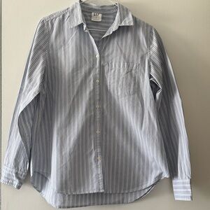 GAP Light Blue & White Striped Button-Down Blouse
